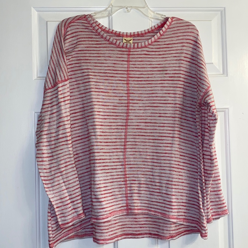 💜 Pink & White Striped Sweater